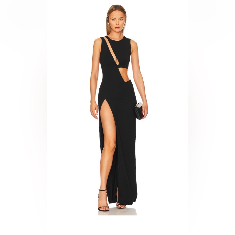 NWT Camila Coelho Alex Maxi Dress in color Black.
